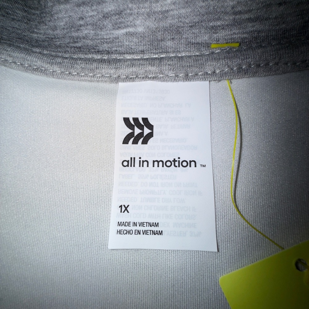 All In Motion Airy Sleek Full Zip Jacket Women 1X NWT Heathered Gray Activewear - Picture 4 of 8